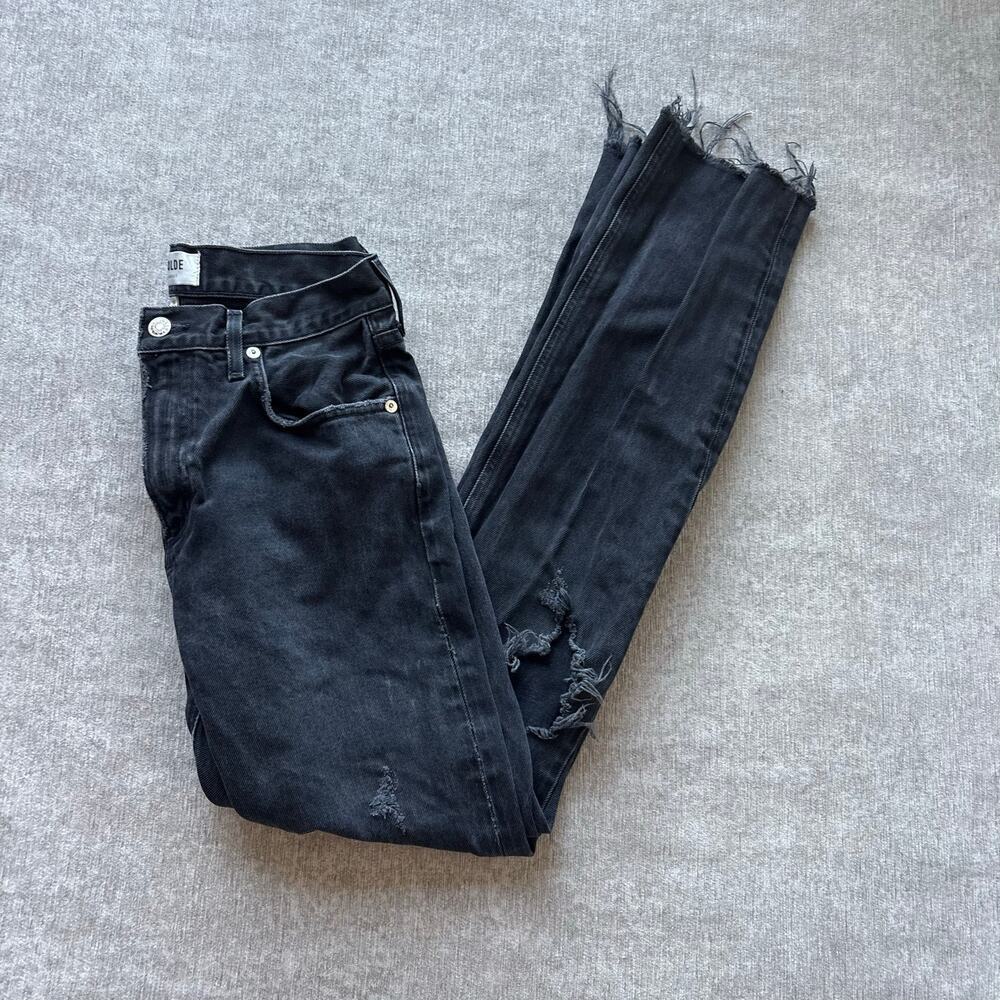 Agolde Black High Rise Cherie Distressed Jeans
